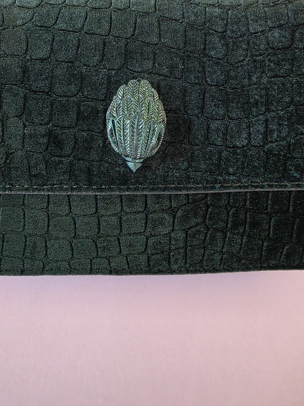 Kurt Geiger Shoreditch Small Emerald Green Velvet Crossbody Bag Mirror - Picture 4 of 15
